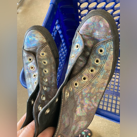 ISO (size 9.5 or 10) Oil Slick Leather Chuck Taylors - Picture 5 of 5